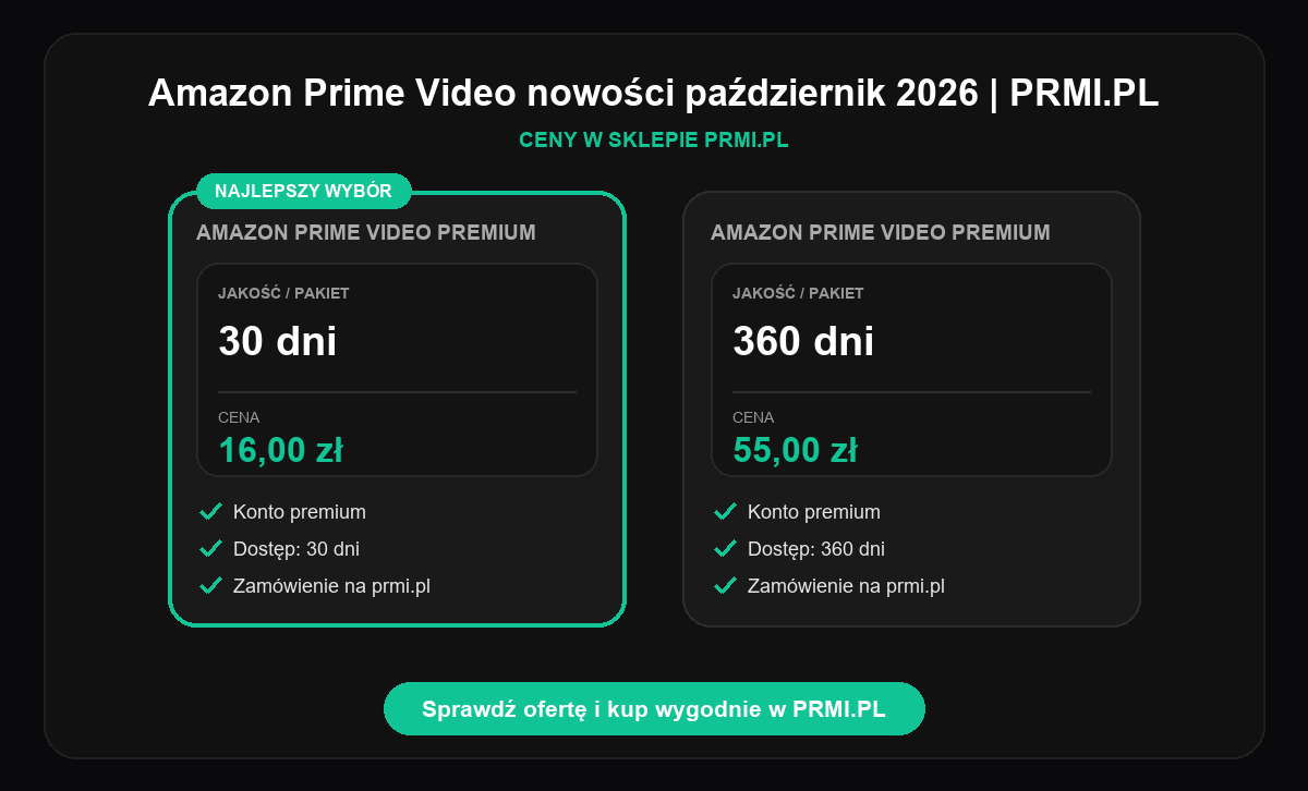 Amazon Prime Video nowości październik 2026 | PRMI.PL - porównanie cen PRMI.PL