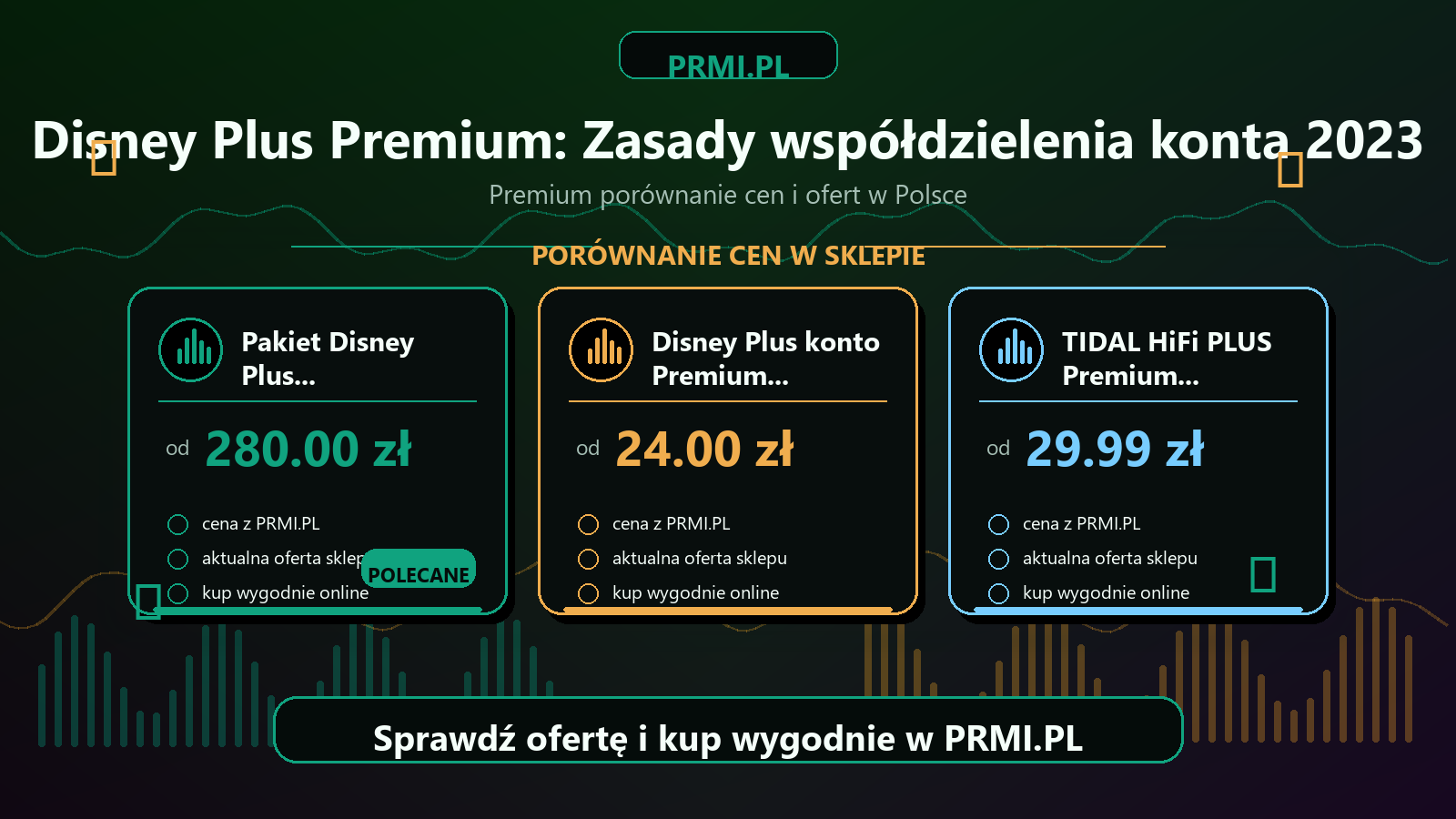 Disney Plus Premium: Zasady współdzielenia konta 2023 - porównanie cen PRMI.PL