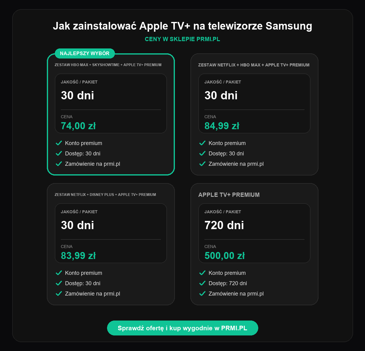 Jak zainstalować Apple TV+ na telewizorze Samsung - porównanie cen PRMI.PL