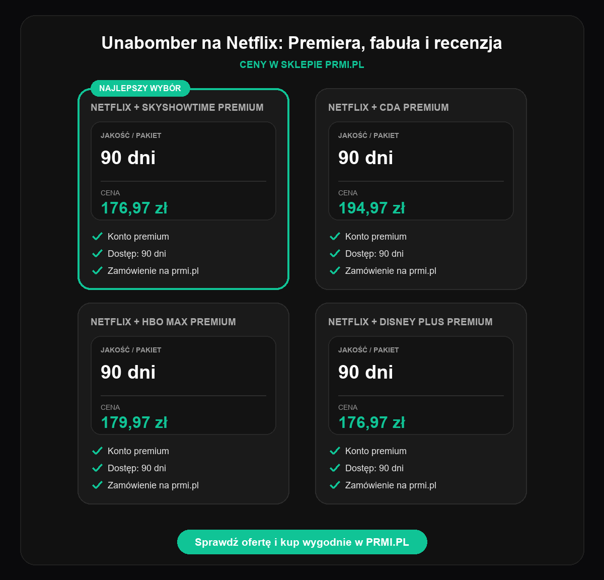 Unabomber na Netflix: Premiera, fabuła i recenzja - porównanie cen PRMI.PL
